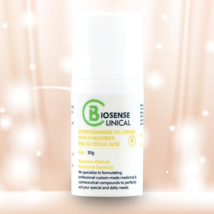 BiosenseClinical HQ 2% Cream - Sunscreen and Glycolic Acid 30g - biosense-clinic.com