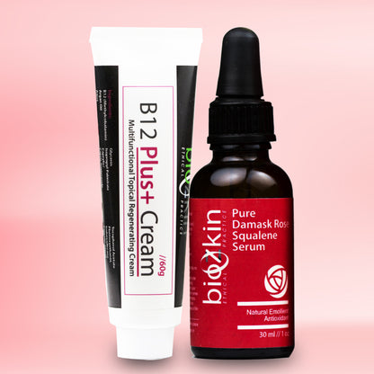 BioZkin B12 Plus+ Cream & Pure Damask Rose Squalene Serum Gift Set