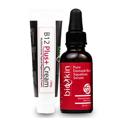 BioZkin B12 Plus+ Cream & Pure Damask Rose Squalene Serum Gift Set