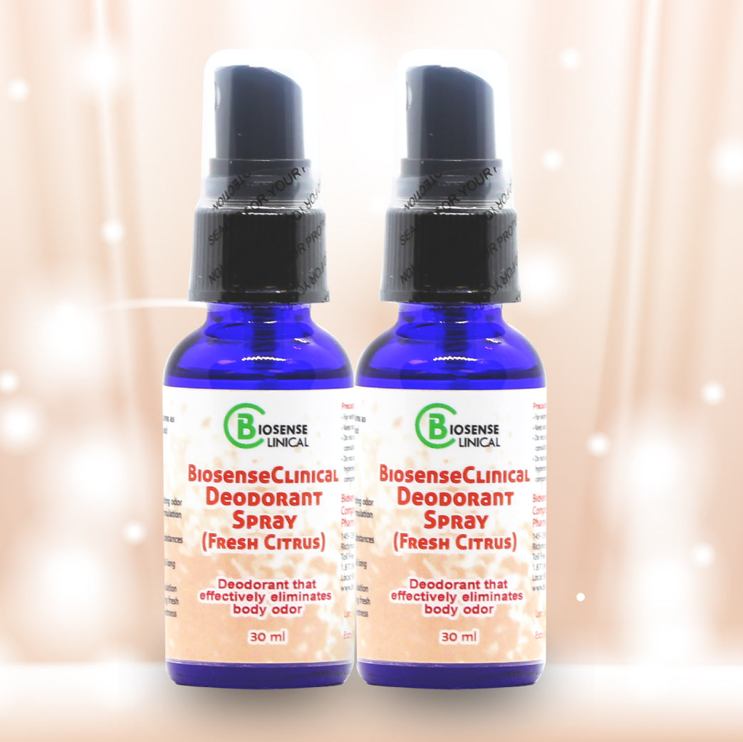 BiosenseClinical Therapeutic Natural Deodorant Spray Fresh Citrus 30ml x 2 - BiosenseClinic.com