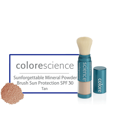 Colorescience Sunforgettable Mineral Powder Brush Sun Protection SPF 30 Tan - BiosenseClinic.com