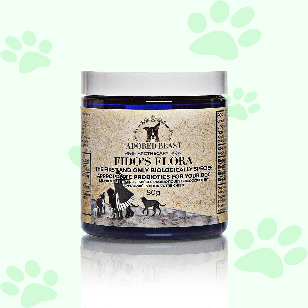 Adored Beast Fido's Flora | Species Appropriate Probiotic 80g - biosense-clinic.com