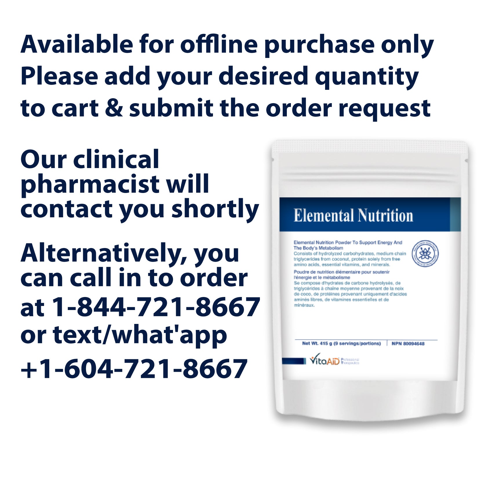 VitaAid Elemental Nutrition (Vanilla) - biosense-clinic.com